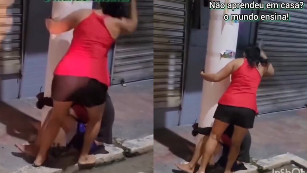 Vídeo: Tentativa de assalto termina com suspeito amarrado e levando ‘sandalhadas’ em Tefé