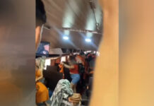 Forte banzeiro assusta passageiros de lancha na rota Anori-Manaus, no Rio Solimões