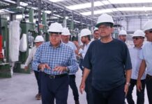 Eduardo Braga visita instalações de nova fábrica de pneus que deve gerar até 1.200 empregos em Manaus
