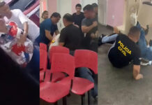 VÍDEOS: Discussão de trânsito termina em pancadaria entre advogado e policiais na Delegacia da Mulher em Manaus