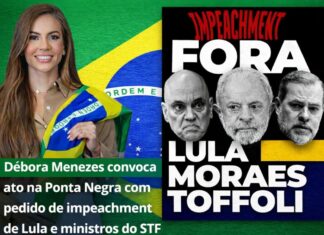 Débora Menezes convoca manifestação neste domingo (1º) na Ponta Negra com pedido de impeachment de Lula e ministros do STF