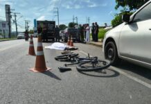 Militar da Marinha morre atropelado por carreta enquanto ia trabalhar de bicicleta no Distrito Industrial
