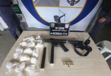 Adolescente e mulher são apreendidos com arma de uso restrito e drogas na Colônia Terra Nova