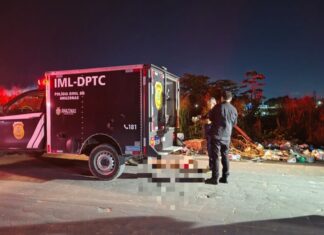 Homem é encontrado morto a tiros com mãos amarradas na avenida Flamboyant, no Distrito Industrial 2