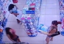 VÍDEO: Câmeras flagram três mulheres furtando produtos em drogaria no bairro São José Operário