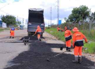 Avenida Hibisco recebe reforço em asfalto para suportar tráfego pesado no Distrito Industrial de Manaus