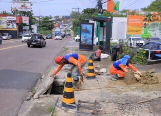 Prefeitura de Manaus intensifica obras na avenida Desembargador João Machado, com foco em drenagem e mobilidade